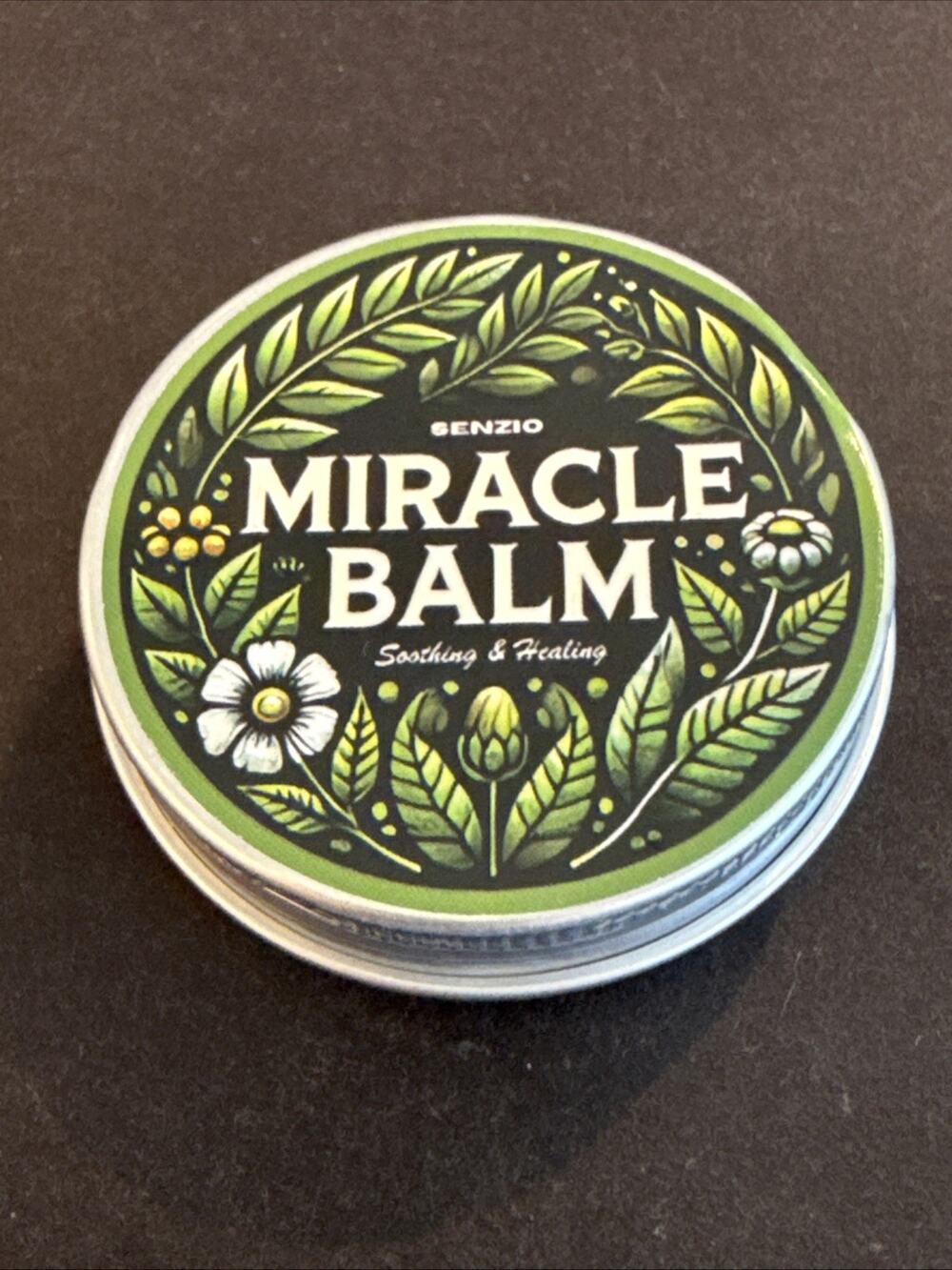 Senzio ”Miracle Balm” 1.06oz Tin Natural Ingredients for Soothing & Healing NEW